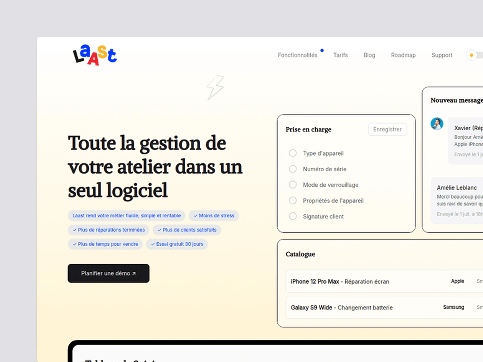 Laast.io — the homepage, oversized