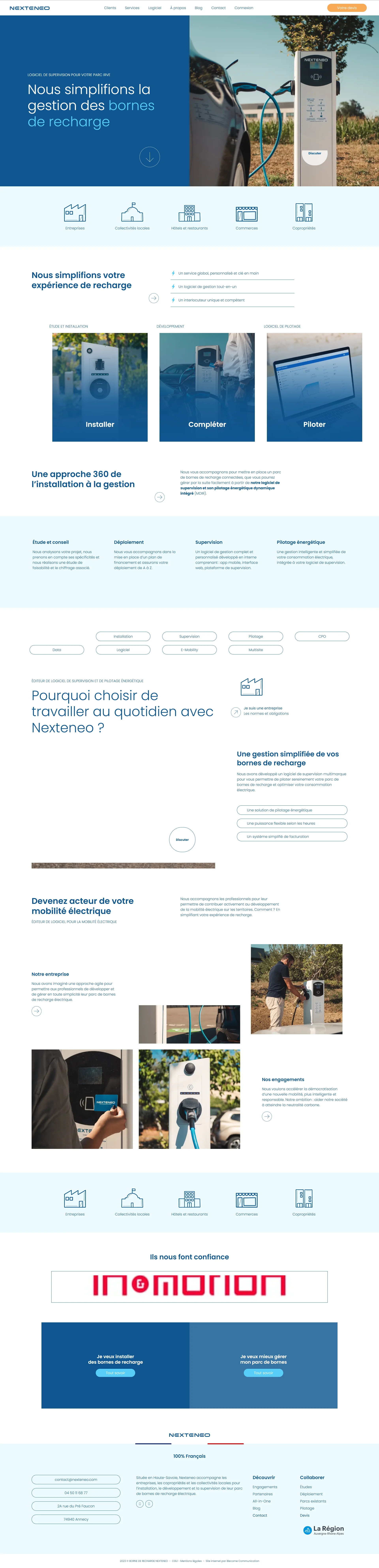 Nexteneo — l’ancienne page d’accueil, avant la refonte, en entier