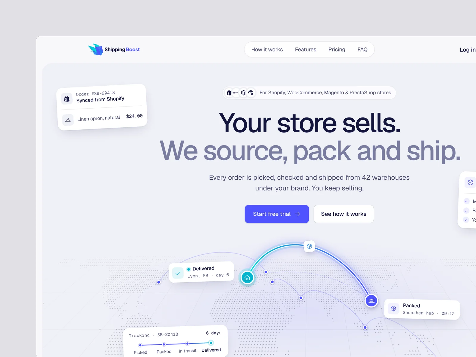Shipping Boost — the homepage, oversized