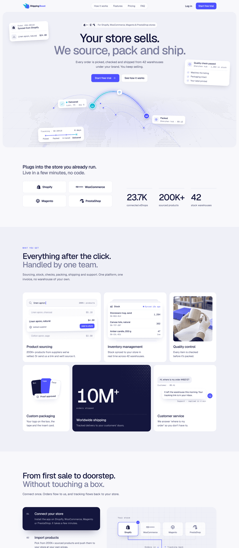 Shipping Boost — the landing page, full length
