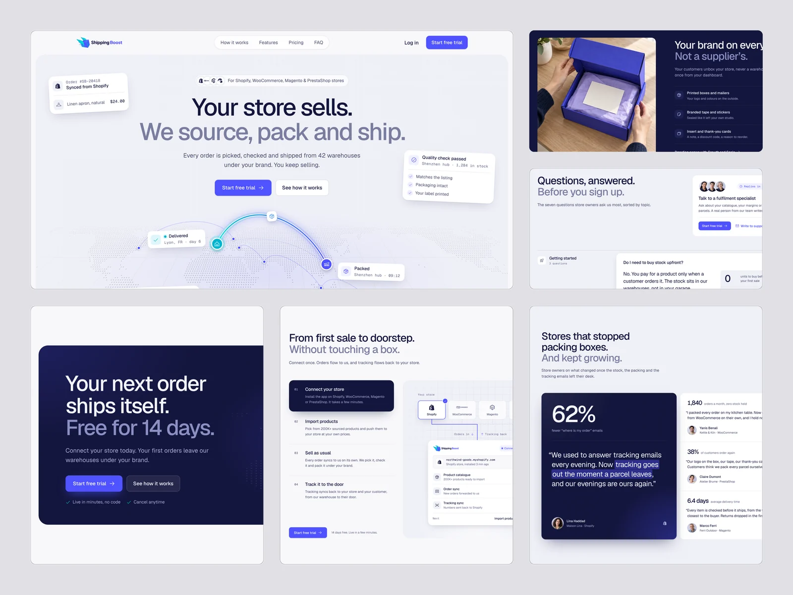 Shipping Boost — the features bento